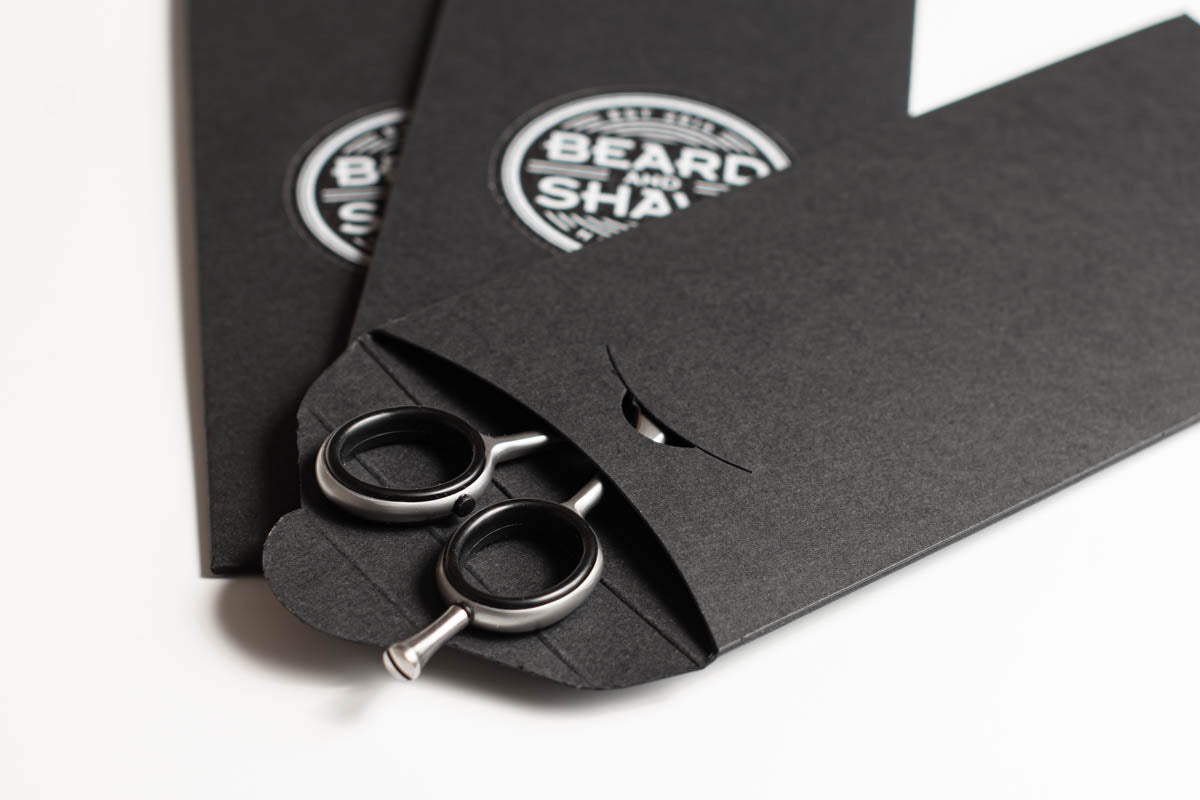 Moodbild Bartschere traditional in Verpackung